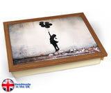 Banksy Balloons Lap Tray - Wood Effect Frame