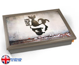 Banksy Bomb Hug Lap Tray - Chrome Effect Frame