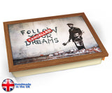 Banksy Dreams Cancelled Lap Tray - Wood Effect Frame