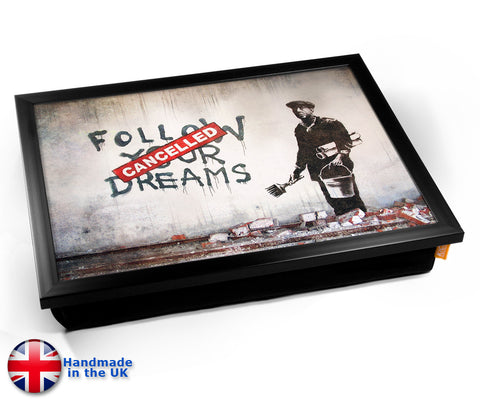 Banksy Dreams Cancelled Lap Tray - Black Frame