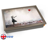 Banksy Heart Balloon Lap Tray - Chrome Effect Frame