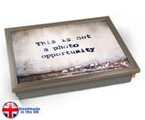 Banksy Photo Opportunity Lap Tray - Chrome Effect Frame