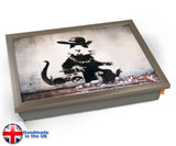 Banksy Rap Rat Lap Tray - Chrome Effect Frame