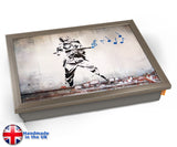 Banksy Soldier Music Lap Tray - Chrome Effect Frame