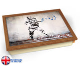 Banksy Soldier Music Lap Tray - Wood Effect Frame