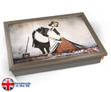 Banksy Street Maid Lap Tray - Chrome Effect Frame