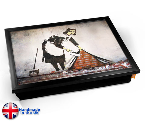 Banksy Street Maid Lap Tray - Black Frame